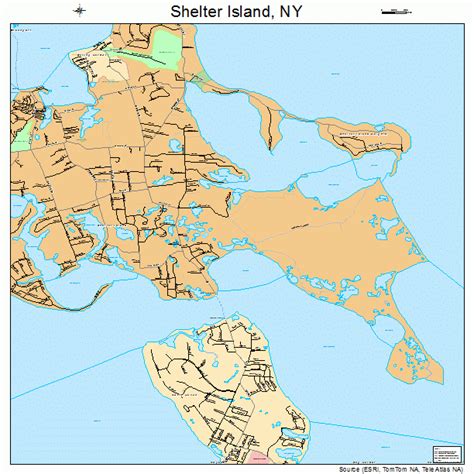 Shelter Island New York Street Map 3666828