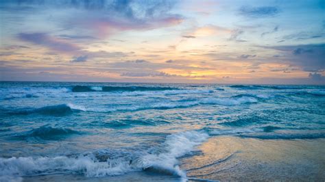 2048x1152 Ocean Waves at Sunset 2048x1152 Resolution HD 4k Wallpapers ...
