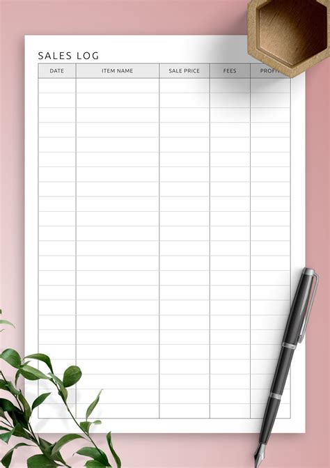 Download Printable Sales Log Template PDF