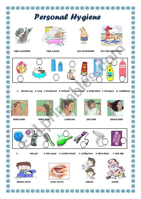 Personal Hygiene - ESL worksheet by coyote.chus