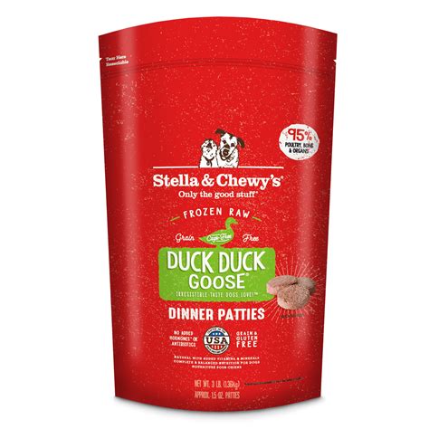 Stella & Chewys Duck Duck Goose Frozen Raw Dinner Patties | Pet Food ...