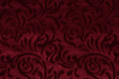 10 Yards Patterned Velvet Upholstery Fabric in Wine