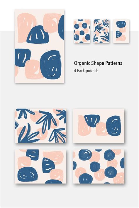 4 Organic Shape Awesome Backgrounds Pattern - TemplateMonster | Organic shape design, Organic ...