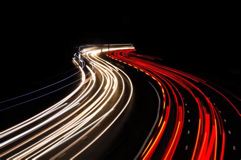 road, starry night, night, sky, lights, car, Milky Way, long exposure ...