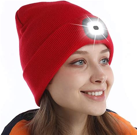 GCC ELECTRONIC's USB Rechargeable LED Headlamp Knit Beanie for Outdoor Activities