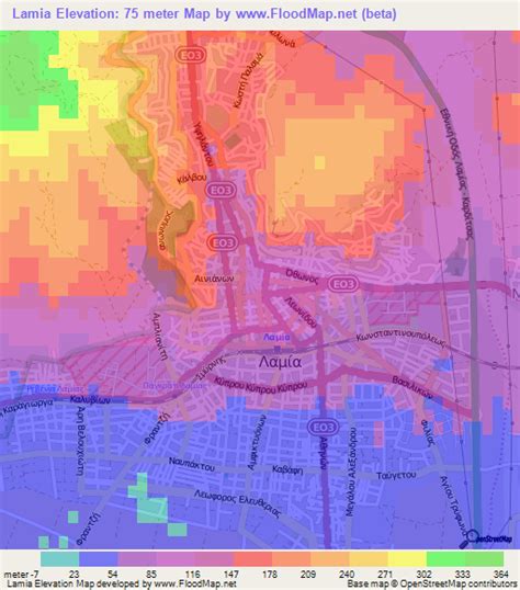 Elevation of Lamia,Greece Elevation Map, Topography, Contour