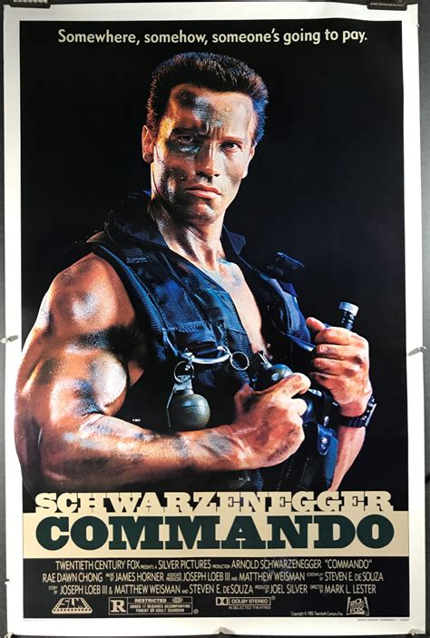 COMMANDO, Original Arnold Schwarzenegger Movie Poster - Original ...