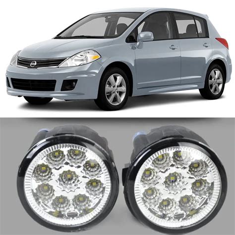 Car Styling For Nissan Versa 2007 2012 9 Pieces Leds Fog Lights H11 H8 12V 55W Halogen LED Fog ...