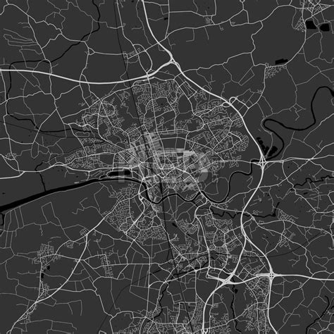 Preston, England, UK - Area Map - Dark - HEBSTREITS Sketches | Area map ...