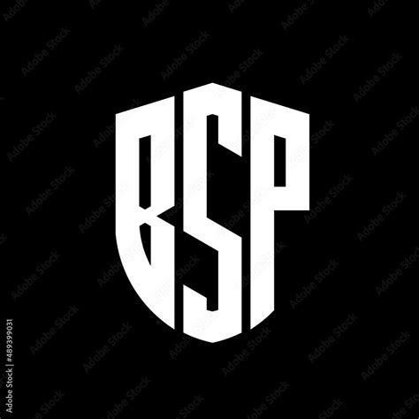 BSP letter logo design. BSP modern letter logo with black background ...