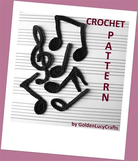 Musical Notes Crochet Pattern Applique Quarter Note Eighth