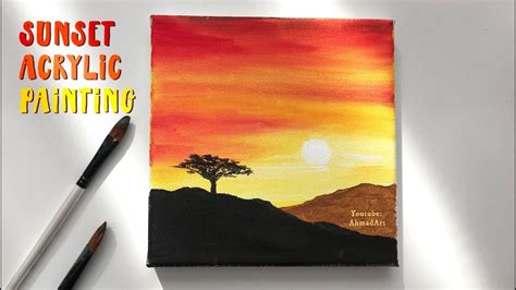 Beginner Easy Paintings Sunset : Beautiful oranges, yellows and reds.