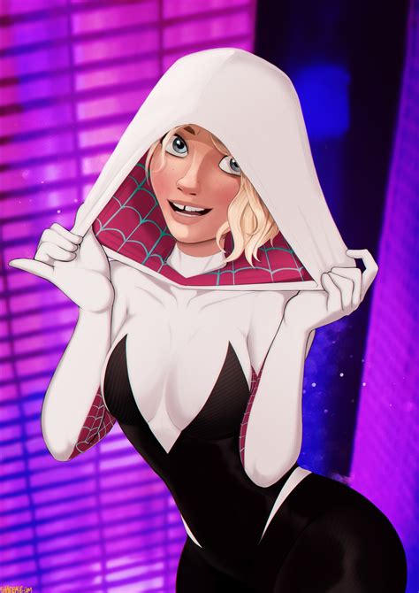 drawing, Spider-Gwen, digital art, Spider-Man, Spider-Man: Into the Spider-Verse, Gwen Stacy ...