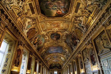 Amazing Ceilings and Art The Louvre Museum Paris France Musee du Louvre Photograph by Wayne ...