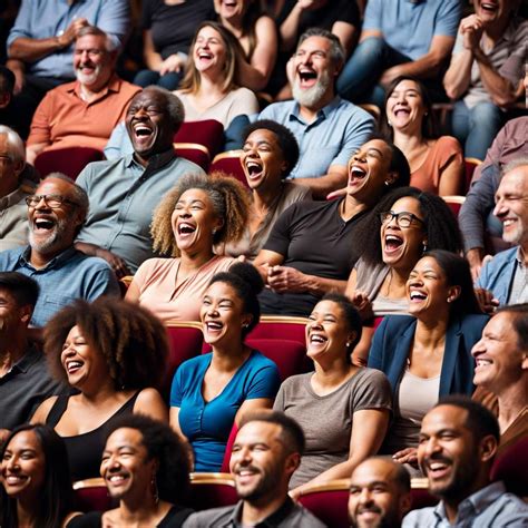 Glorious laughing faces of a theatre audience - AI Generated Artwork ...