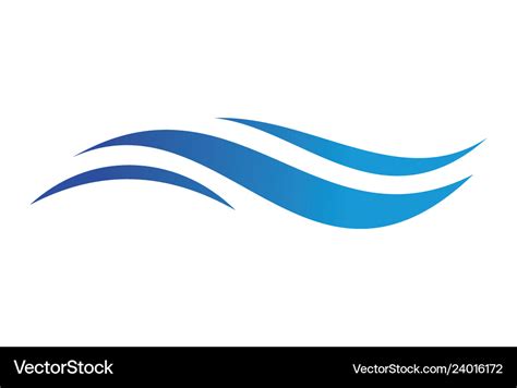 Blue sea waves icon logo Royalty Free Vector Image