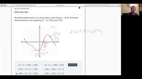 Skill 25 Delta Math Sample Problems- Analyzing F' Graphically - YouTube