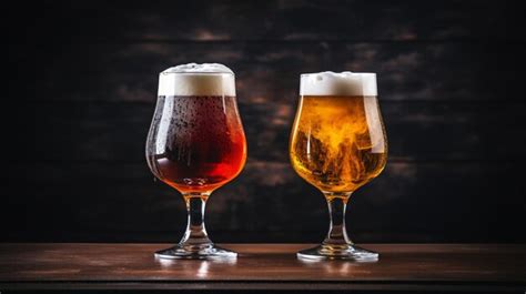 Premium AI Image | Draught beer in glasses