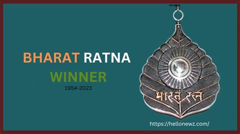 Bharat Ratna: India's Highest Civilian Honor, 1954 to 2023 - Hello Newz