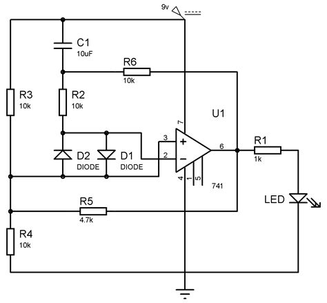 Op-amp IC LM741 Tester Circuit Diagram