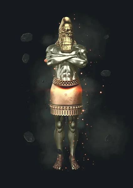 King Nebuchadnezzar Dream Statue Daniel Prophecies Side View Illustration White Stock Photo by ...