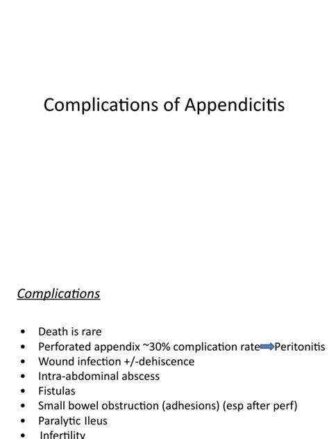 Complications of Appendicitis