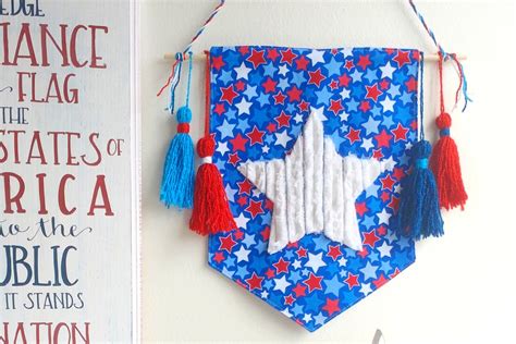 Chenille Star 4th of July Banner; DIY 4th of July Decorations