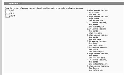 Solved Question 11 State the number of valence electrons, | Chegg.com