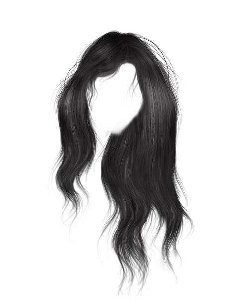 Long Black Hair Png - Long Hair