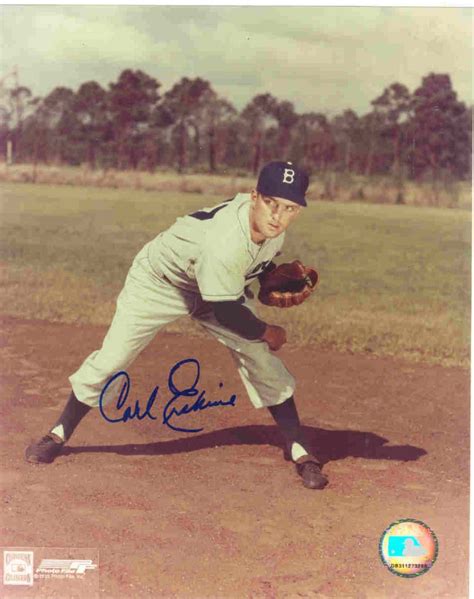 AUTOGRAPHED CARL ERSKINE 8X10 Brooklyn Dodgers Photo - Main Line Autographs