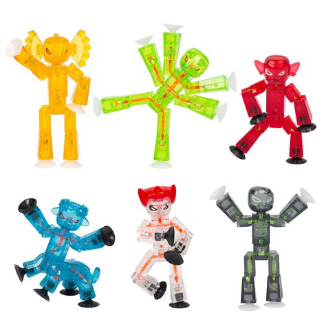 Zing Stikbot Monsters, Complete Set of 6 Stikbot Poseable Monster Action Figures, Includes ...