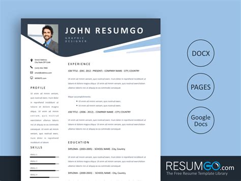 KARPOS – Stylish Header Resume Template | ResumGO