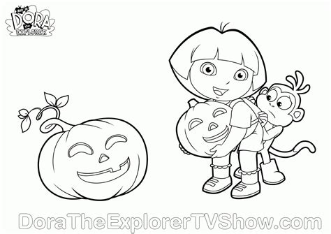 Dora The Explorer Halloween Coloring Pages | Halloween coloring pages ...