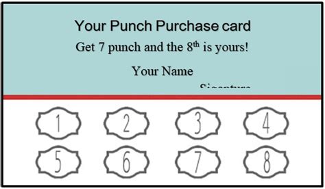 Printable Punch Card Template in Microsoft Word Format - BestCollections