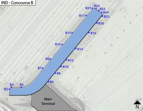 Indianapolis Airport IND Concourse B Map