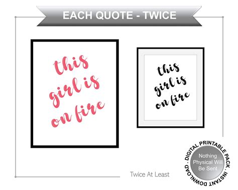 This Girl is on Fire Inspirational Quote Motivational Quote - Etsy