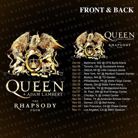 Queen Adam Lambert the Rhapsody Tour 2023 PNG, Queen Rock Band Tour ...