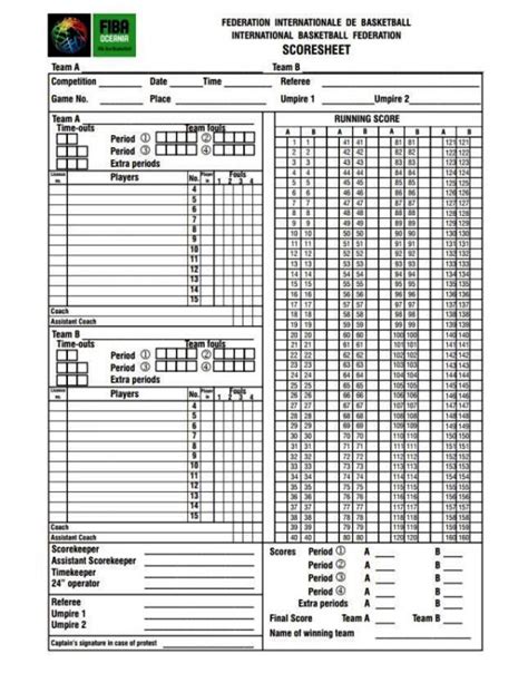 Basketball Score Sheet Template Excel - SampleTemplatess - SampleTemplatess