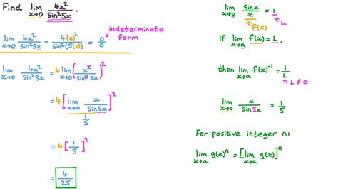 Question Video: Finding Limits Involving Trigonometric Functions | Nagwa