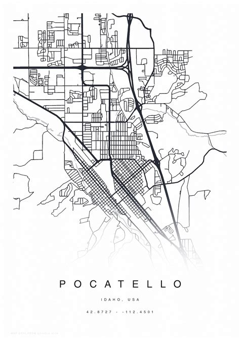 PRINTABLE Pocatello Map Print Street Map of Pocatello | Etsy