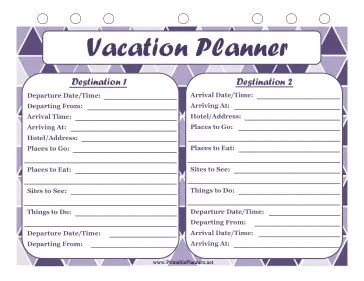 Vacation Planner Multiple Destinations