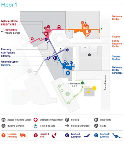 Campus Map, Burnet, Emergency Department, Urgent Care, Parking Garage ...