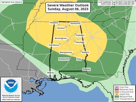 Level 2 severe weather risk for part of Alabama Sunday: What to know ...