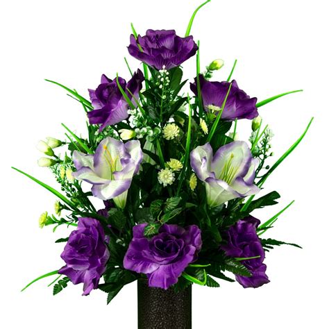 Sympathy Silks Artificial Cemetery Flowers - Realistic - Outdoor Grave ...