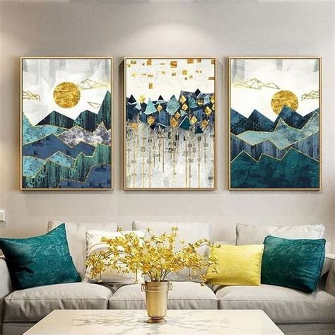 32+How to Choose Teal Art Deco Living Room - homesdecoring | Wall art canvas painting, Living ...