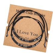 Designice 3PCS Bracelet Set Men Bracelets Black Copper Beads for Boy Men Birthday Gifts ...