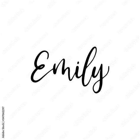 Emily - hand drawn calligraphy personal name. Brush Lettering logo for ...