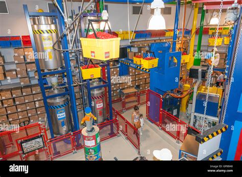 Interior of the Lego factory in Legoland Stock Photo - Alamy