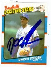 Dwight Gooden autographed baseball card (New York Mets) 1987 Fleer Exciting Stars #19 Doc Gooden ...