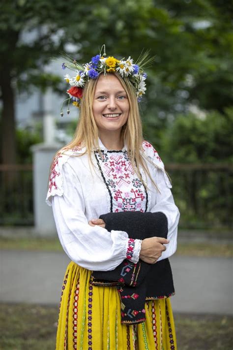 Estonian People in Traditional Clothing Walking the Streets of Tallinn ...